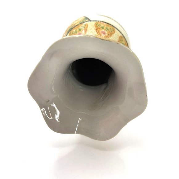 Satsuma Style Gold Hand painted Parrot and Florals Ceramic Vase - Picture 13 of 15